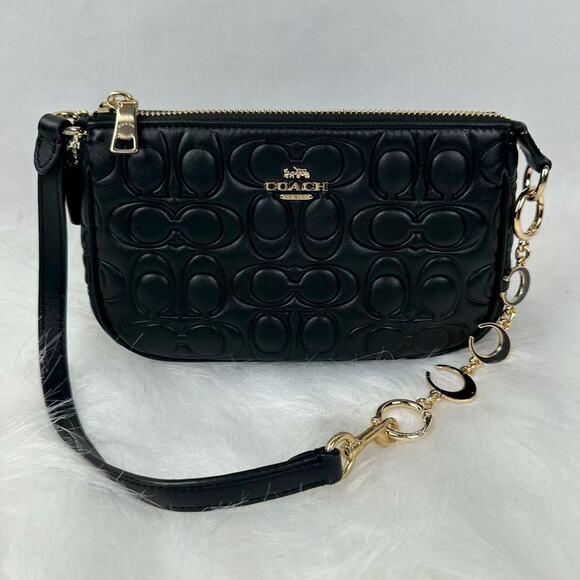 Coach Nolita 19 In Signature Leather/Gold/BLack CZ456 Wristlet/Shoulder Bag NWT - Picture 1 of 8